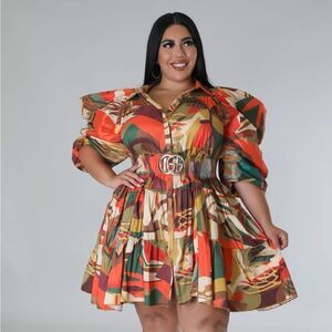 NWOT Falltansic Days Dress - Size 2X - Brown